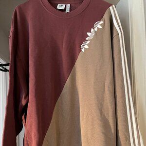 adidas Originals - Adicolor Sliced Trefoil Crewneck Sweatshirt Quiet Crimson XL